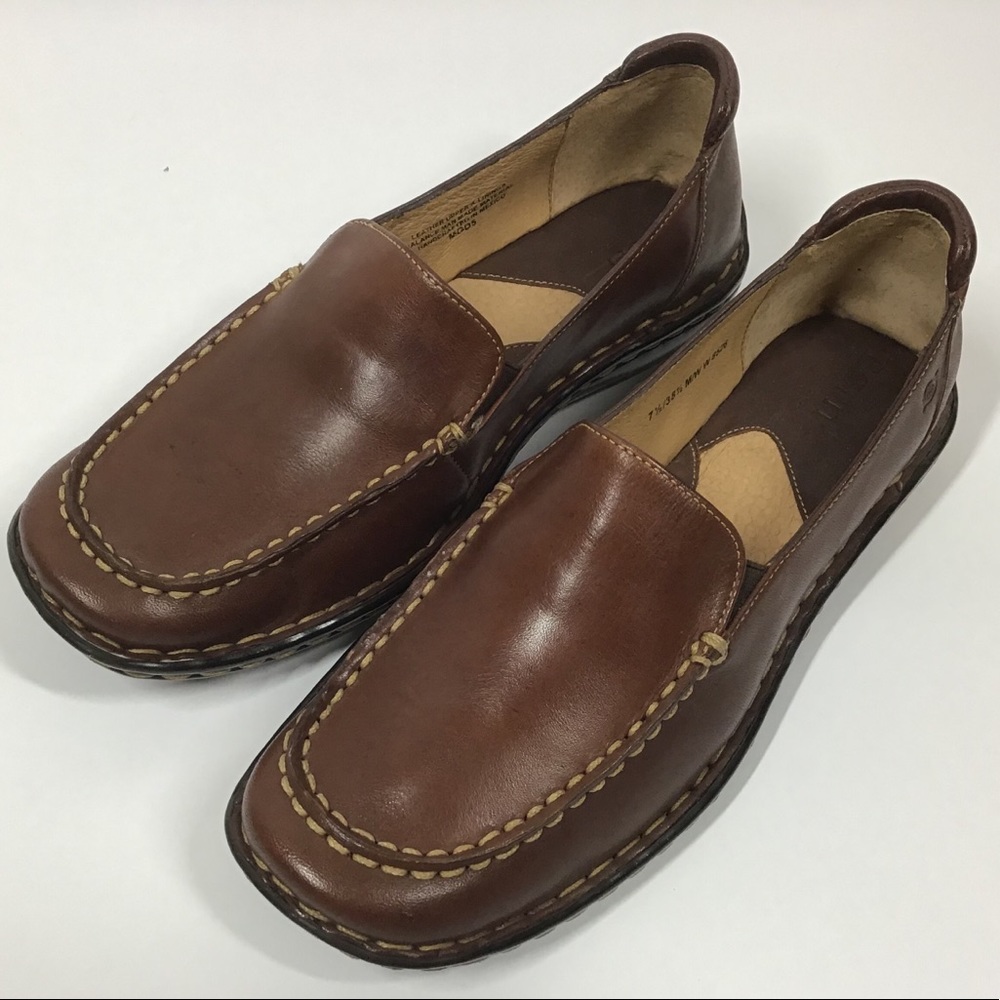 Born brown leather loafer size 7.5 slip on loafer